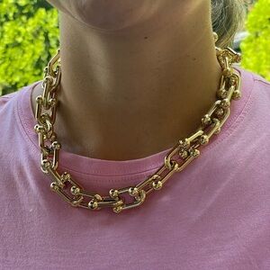 Gold Hip Hop Chunky U Shape Chain Necklace Oversized Gold Chain Link Necklace